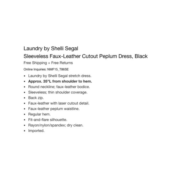 Laundry By Shelli Segal Black Leather Peplum Dress - Picture 3 of 8